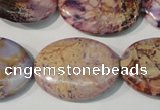 CDT712 15.5 inches 22*30mm oval dyed aqua terra jasper beads