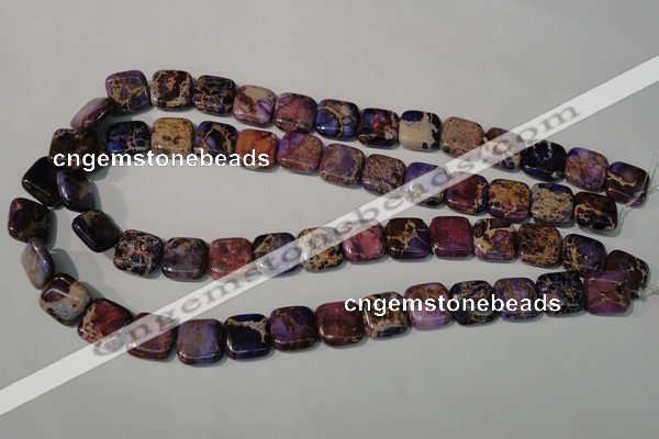 CDT716 15.5 inches 14*14mm square dyed aqua terra jasper beads