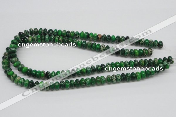 CDT72 15.5 inches 6*10mm rondelle dyed aqua terra jasper beads