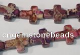 CDT722 15.5 inches 12*16mm cross dyed aqua terra jasper beads