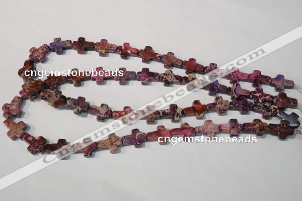 CDT722 15.5 inches 12*16mm cross dyed aqua terra jasper beads