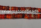 CDT733 15.5 inches 3*6mm heishi dyed aqua terra jasper beads