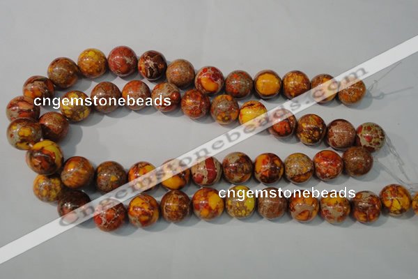 CDT742 15.5 inches 16mm round dyed aqua terra jasper beads