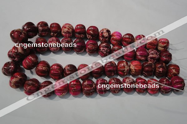 CDT767 15.5 inches 15*18mm pumpkin dyed aqua terra jasper beads