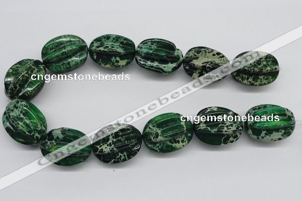 CDT78 15.5 inches 26*33mm star fruit shaped dyed aqua terra jasper beads