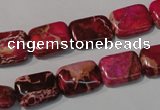 CDT796 15.5 inches 10*14mm rectangle dyed aqua terra jasper beads