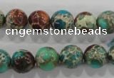 CDT804 15.5 inches 11mm round dyed aqua terra jasper beads wholesale