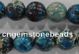 CDT807 15.5 inches 15mm round dyed aqua terra jasper beads wholesale