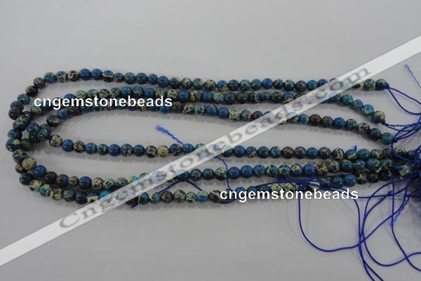 CDT811 15.5 inches 6mm round dyed aqua terra jasper beads wholesale