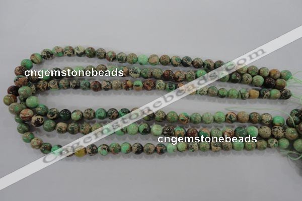 CDT852 15.5 inches 8mm round dyed aqua terra jasper beads wholesale