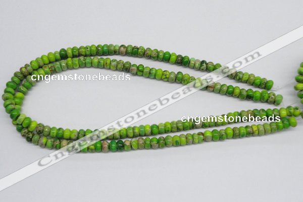 CDT87 15.5 inches 5*8mm rondelle dyed aqua terra jasper beads