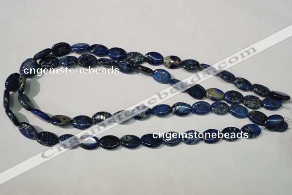 CDT913 15.5 inches 10*14mm oval dyed aqua terra jasper beads