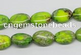 CDT92 15.5 inches 10*14mm oval dyed aqua terra jasper beads