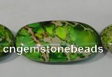 CDT942 15.5 inches 30*40mm oval dyed aqua terra jasper beads