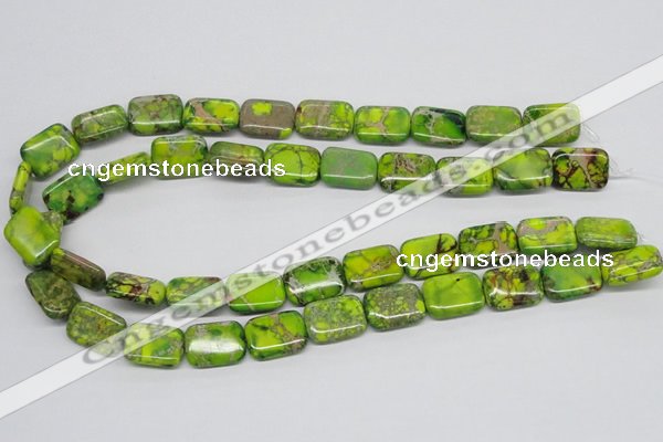 CDT95 15.5 inches 13*18mm rectangle dyed aqua terra jasper beads