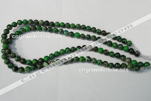 CDT956 15.5 inches 8mm round dyed aqua terra jasper beads