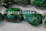 CDT961 15.5 inches 18*20mm nuggets dyed aqua terra jasper beads