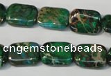 CDT974 15.5 inches 12*16mm rectangle dyed aqua terra jasper beads