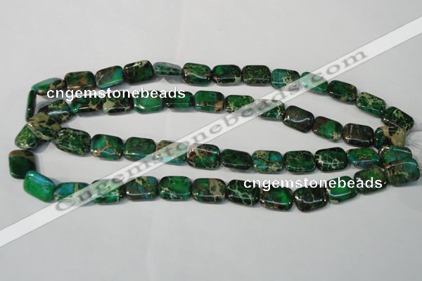 CDT974 15.5 inches 12*16mm rectangle dyed aqua terra jasper beads