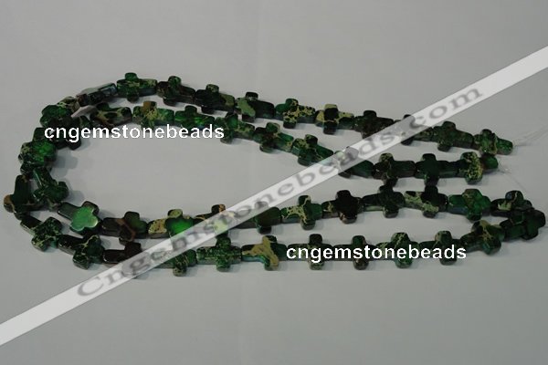 CDT978 15.5 inches 12*16mm cross dyed aqua terra jasper beads