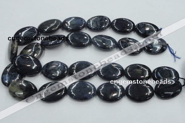 CDU02 15.5 inches 22*30mm oval natural blue dumortierite beads