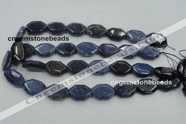 CDU06 15.5 inches 18*25mm octagonal natural blue dumortierite beads