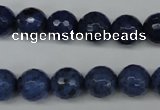 CDU113 15.5 inches 10mm faceted round blue dumortierite beads