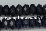 CDU120 15.5 inches 6*10mm faceted rondelle blue dumortierite beads