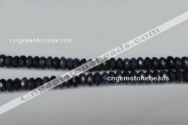 CDU120 15.5 inches 6*10mm faceted rondelle blue dumortierite beads