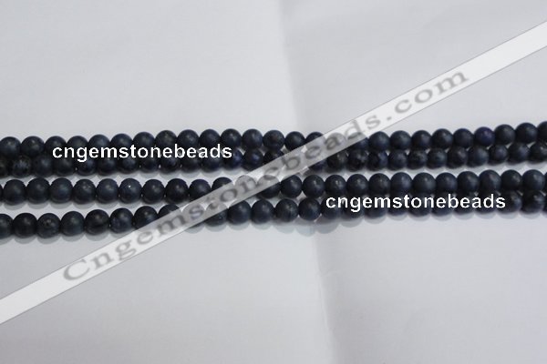 CDU200 15.5 inches 4mm round matte blue dumortierite beads