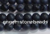 CDU201 15.5 inches 6mm round matte blue dumortierite beads