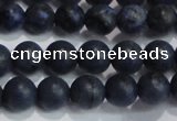 CDU202 15.5 inches 8mm round matte blue dumortierite beads