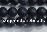 CDU203 15.5 inches 10mm round matte blue dumortierite beads