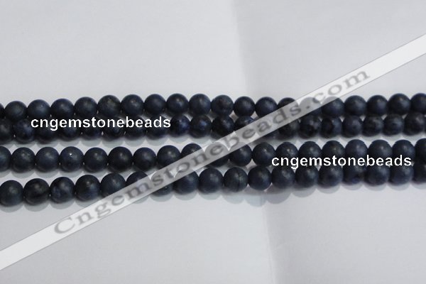 CDU203 15.5 inches 10mm round matte blue dumortierite beads