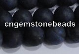 CDU205 15.5 inches 14mm round matte blue dumortierite beads