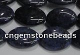 CDU212 15.5 inches 13*18mm oval matte blue dumortierite beads