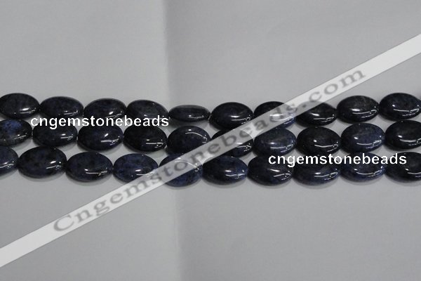 CDU212 15.5 inches 13*18mm oval matte blue dumortierite beads