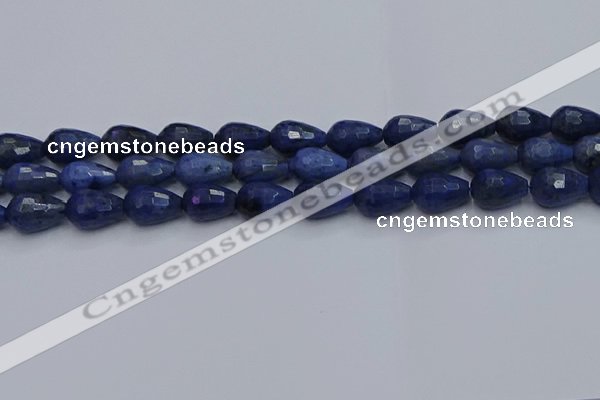 CDU214 15.5 inches 10*15mm faceted teardrop blue dumortierite beads