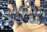 CDU222 Top drilled 10*14mm faceted briolette dumortierite beads