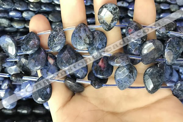 CDU222 Top drilled 10*14mm faceted briolette dumortierite beads