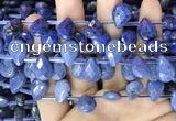 CDU223 Top drilled 10*14mm faceted briolette dumortierite beads