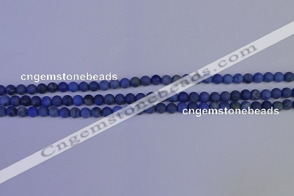 CDU300 15.5 inches 4mm round matte blue dumortierite beads