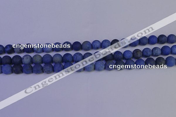 CDU302 15.5 inches 8mm round matte blue dumortierite beads