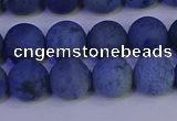 CDU303 15.5 inches 10mm round matte blue dumortierite beads