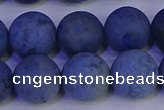 CDU305 15.5 inches 14mm round matte blue dumortierite beads