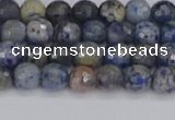 CDU308 15.5 inches 4mm faceted round blue dumortierite beads