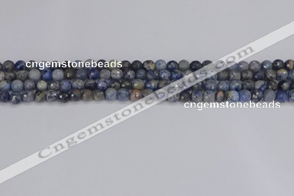 CDU308 15.5 inches 4mm faceted round blue dumortierite beads