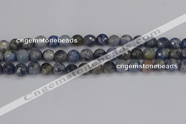 CDU312 15.5 inches 12mm faceted round blue dumortierite beads