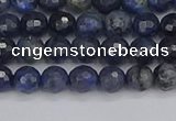 CDU315 15.5 inches 4mm faceted round blue dumortierite beads