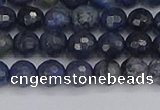 CDU316 15.5 inches 6mm faceted round blue dumortierite beads